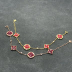 [LUXE JEWELRY]STAR AND SUN CARNELIAN 4 MOTIFS 3 DIAMONDS