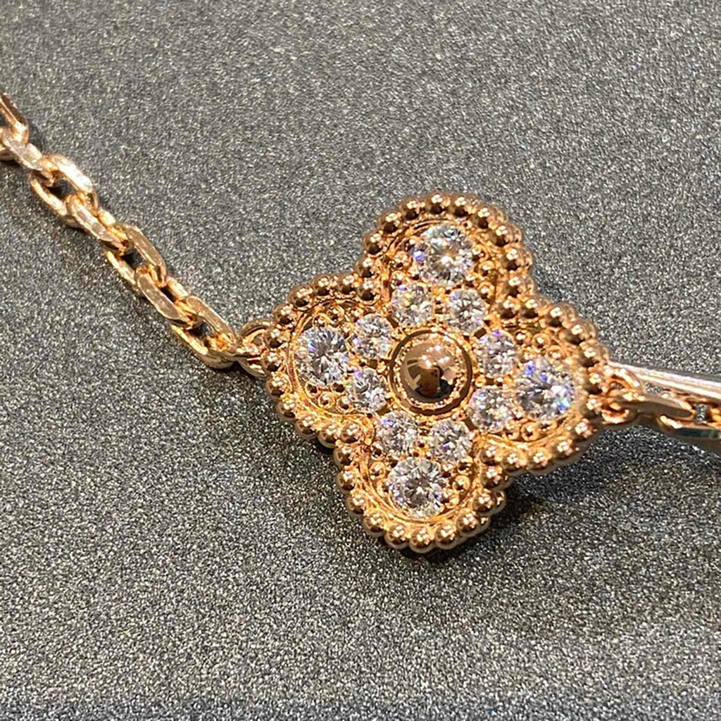 [LUXE JEWELRY] CLOVER 5 MOTIF FULL DIAMOND BRACELET COLLECTION