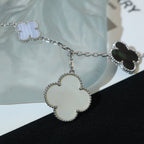 [LUXE JEWELRY]CLOVER BRACELET 5 MOTIFS MOP CHALCEDONY SILVER