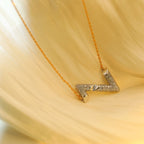 [LUXE JEWELRY]VOLT SILVER DIAMOND PEDANT NECKLACE