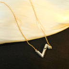 [LUXE JEWELRY]VOLT SILVER DIAMOND PEDANT NECKLACE
