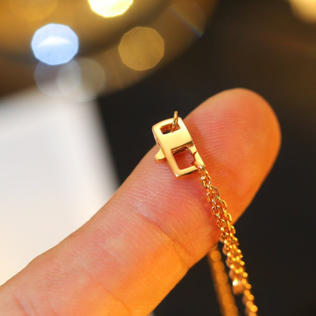 [LUXE JEWELRY]STAR AND SUN DIAMOND PINK GOLD NECKLACE