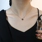 [LUXE JEWELRY]SUN PEDANT PINK GOLD 1 DIAMOND NECKLACE