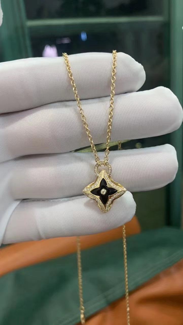[LUXE JEWELRY]STAR PEDANT PINK GOLD DIAMOND NECKLACE