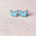 [Luxe]BUTTERFLY TURQUOISE EARRINGS SILVER