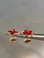 [LUXE JEWELRY]STAR AND SUN PINK GOLD CARNELIAN STUD EARRINGS
