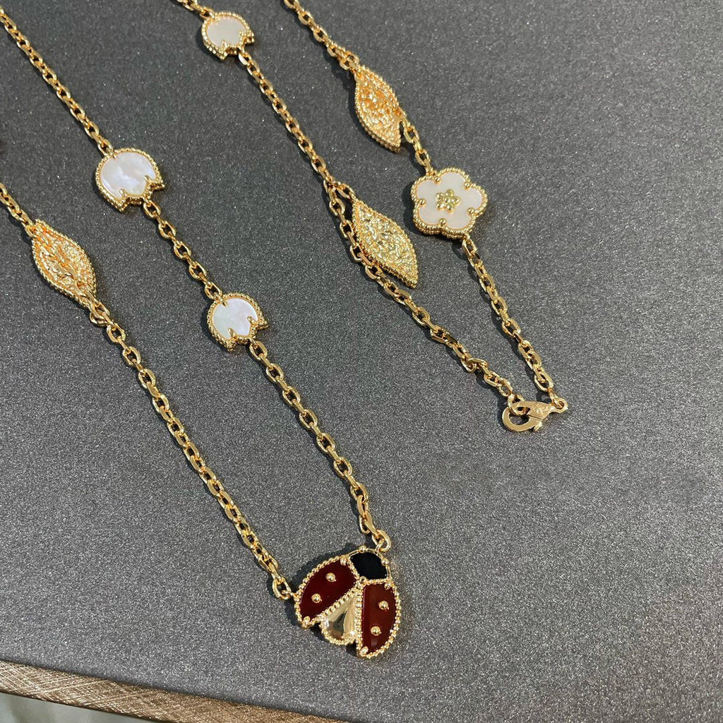 [LUXE JEWELRY]LUCKY SPRING 15 MOTIFS GOLD NECKLACE