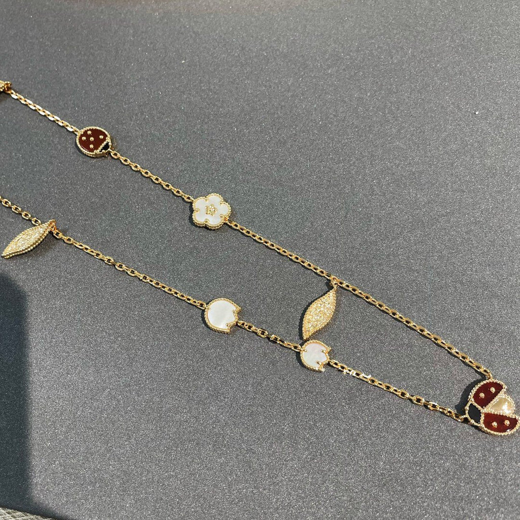 [LUXE JEWELRY]LUCKY SPRING 15 MOTIFS GOLD NECKLACE