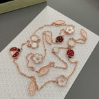 [LUXE JEWELRY]LUCKY SPRING 15 MOTIFS ROSE GOLD NECKLACE