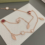 [LUXE JEWELRY]LUCKY SPRING 15 MOTIFS ROSE GOLD NECKLACE