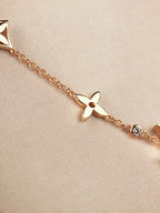[LUXE JEWELRY]STAR AND SUN 7 MOTIFS GOLD BRACELET