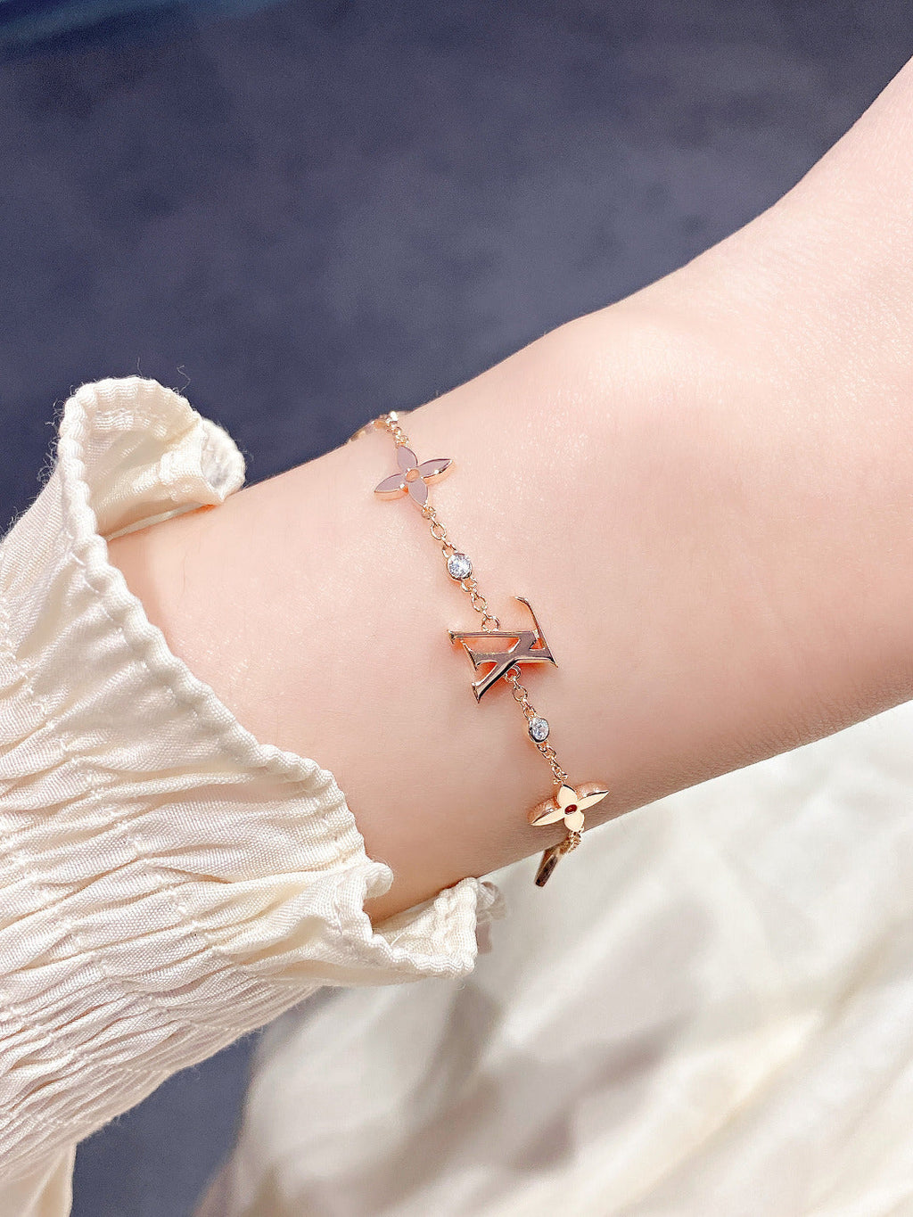 [LUXE JEWELRY]STAR AND SUN 7 MOTIFS GOLD BRACELET
