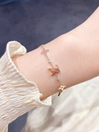 [LUXE JEWELRY]STAR AND SUN 7 MOTIFS GOLD BRACELET