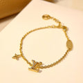 [LUXE JEWELRY]LOGO STAR MOTIF GOLD BRACELET