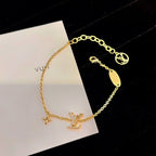 [LUXE JEWELRY]LOGO STAR MOTIF GOLD BRACELET