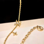 [LUXE JEWELRY]LOGO STAR MOTIF GOLD BRACELET