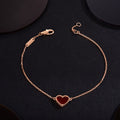 [LUXE JEWELRY]HEART CARNELIAN PINK GOLD BRACELET