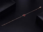 [LUXE JEWELRY]HEART CARNELIAN PINK GOLD BRACELET