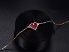 [LUXE JEWELRY]HEART CARNELIAN PINK GOLD BRACELET
