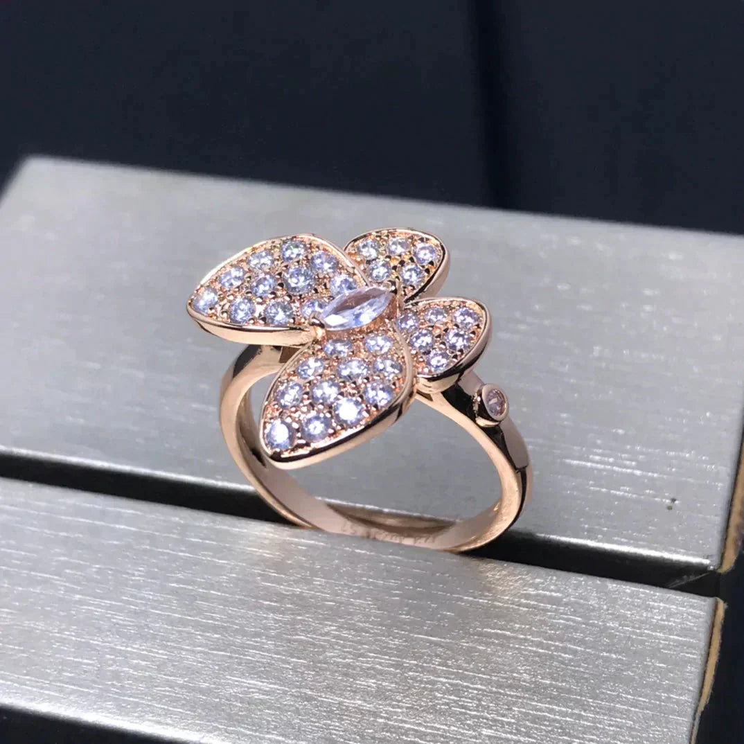 [LUXE JEWELRY]BUTTERFLY PINK GOLD DIAMOND RING