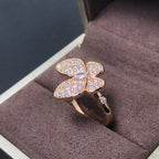 [LUXE JEWELRY]BUTTERFLY PINK GOLD DIAMOND RING