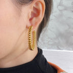 [LUXE JEWELRY] CLASH HOOP LARGE EARRINGS