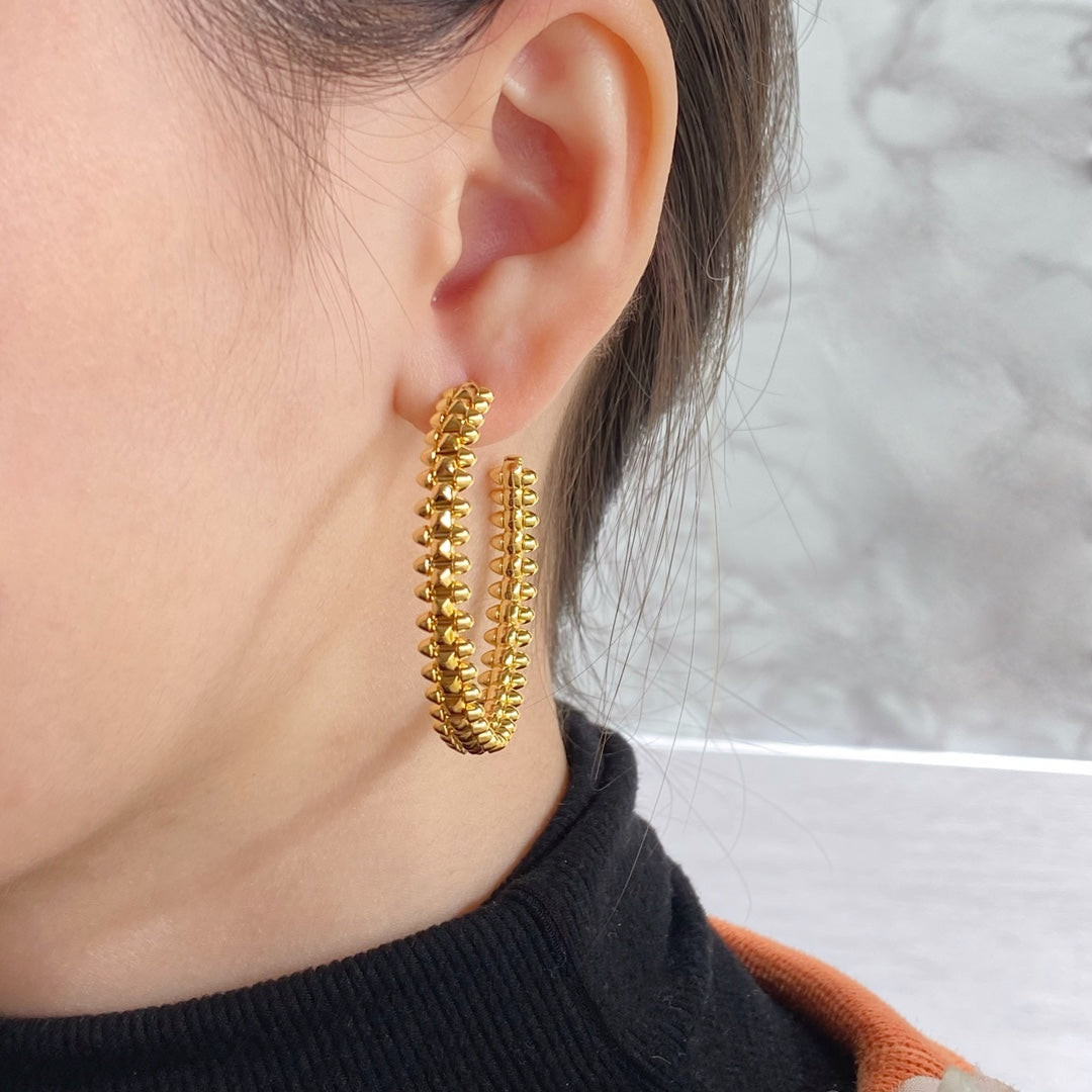 [LUXE JEWELRY] CLASH HOOP LARGE EARRINGS