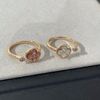 [LUXE JEWELRY]SUN 1 DIAMOND PINK MOP RING