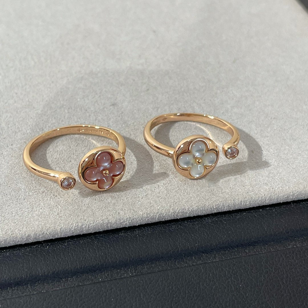 [LUXE JEWELRY]SUN 1 DIAMOND PINK MOP RING