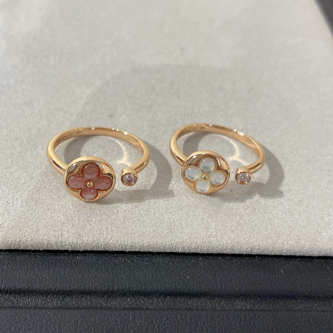 [LUXE JEWELRY]SUN 1 DIAMOND PINK MOP RING
