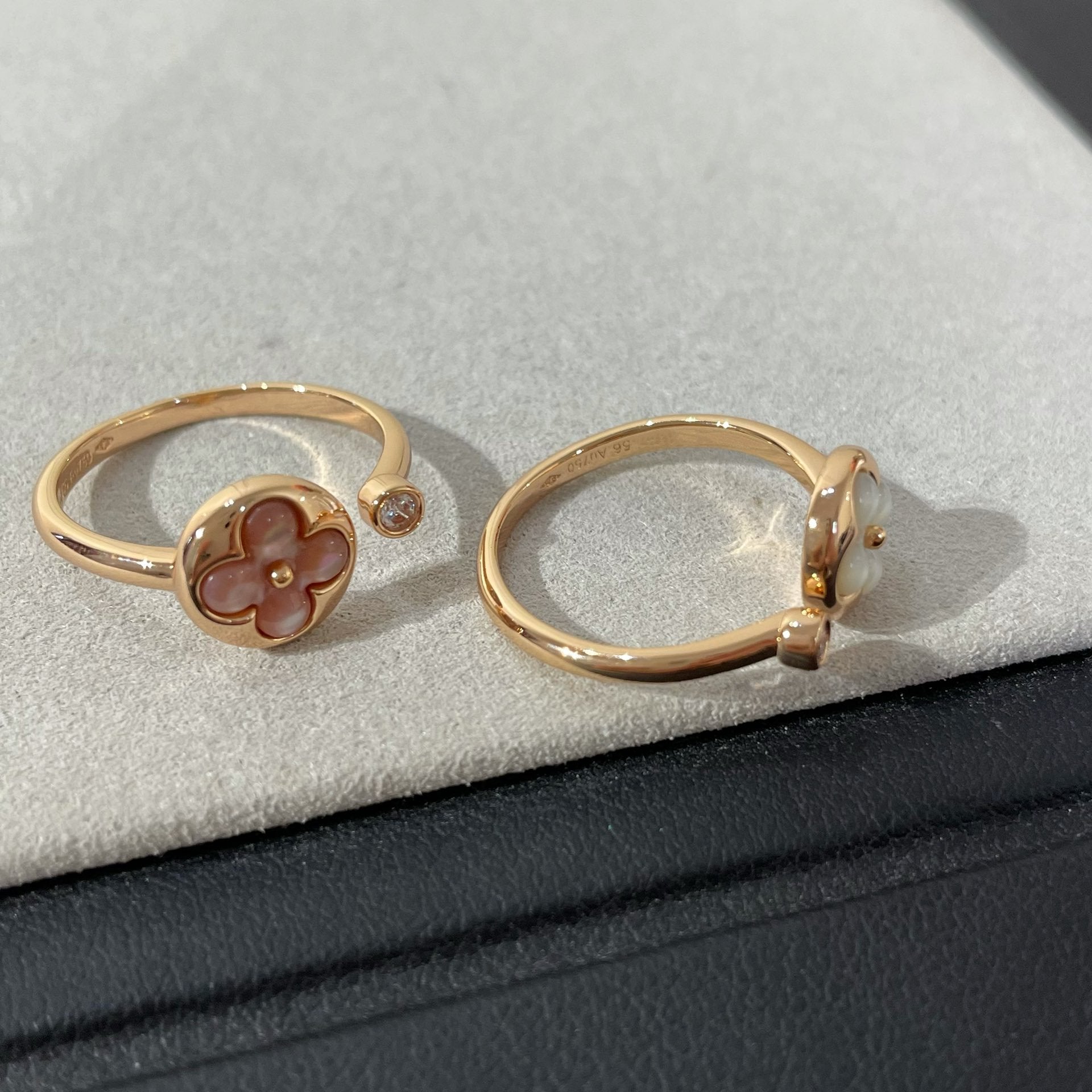 [LUXE JEWELRY]SUN 1 DIAMOND PINK MOP RING