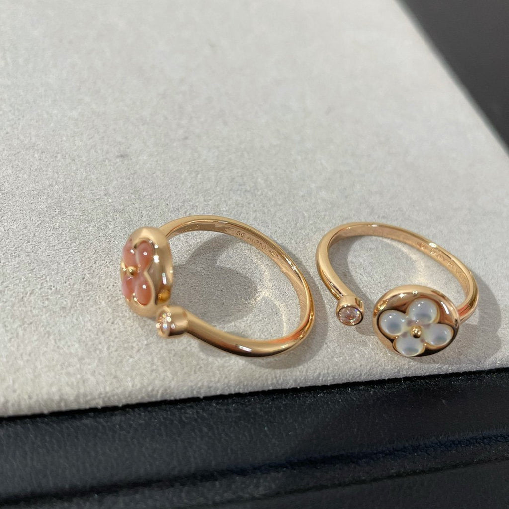 [LUXE JEWELRY]SUN 1 DIAMOND PINK MOP RING