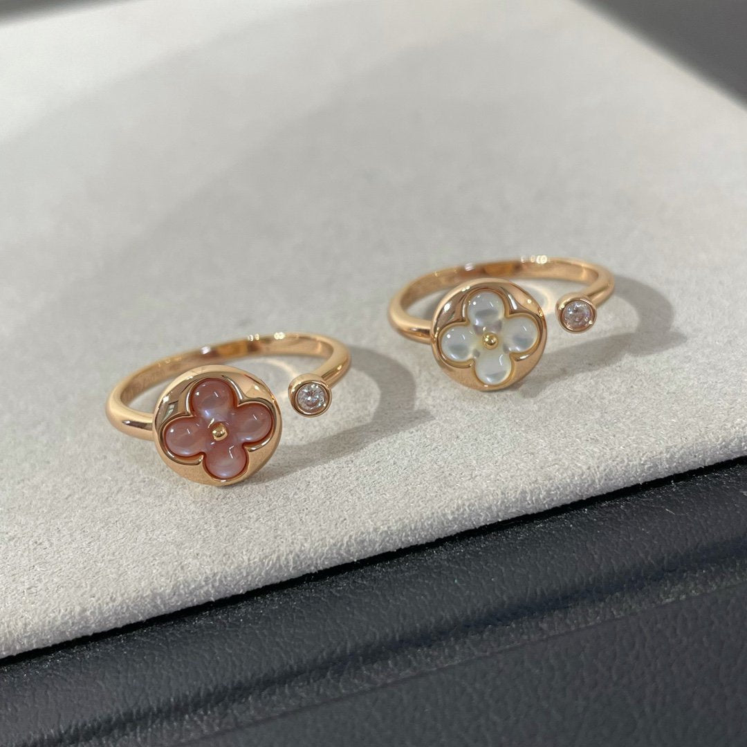 [LUXE JEWELRY]SUN 1 DIAMOND PINK MOP RING