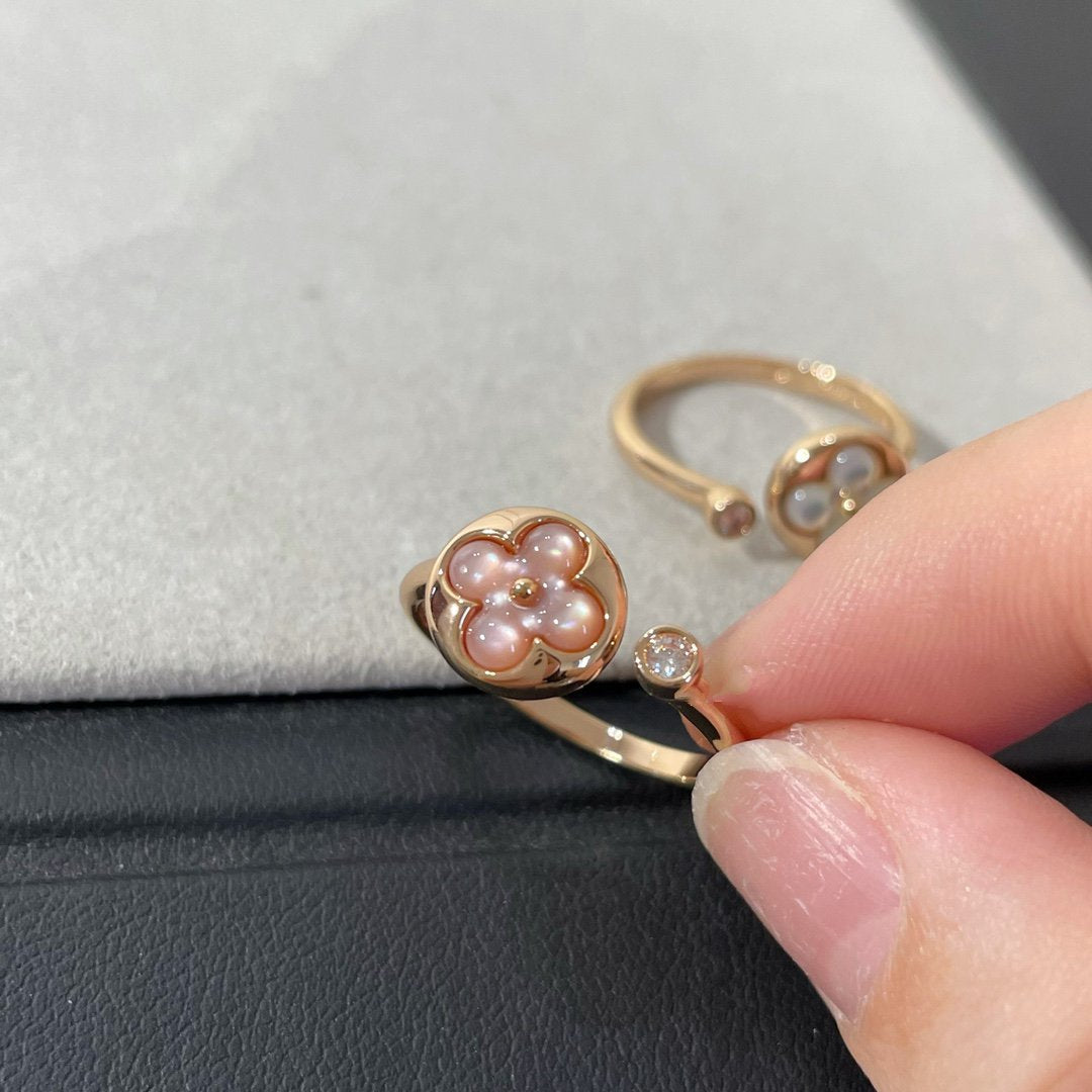 [LUXE JEWELRY]SUN 1 DIAMOND PINK MOP RING