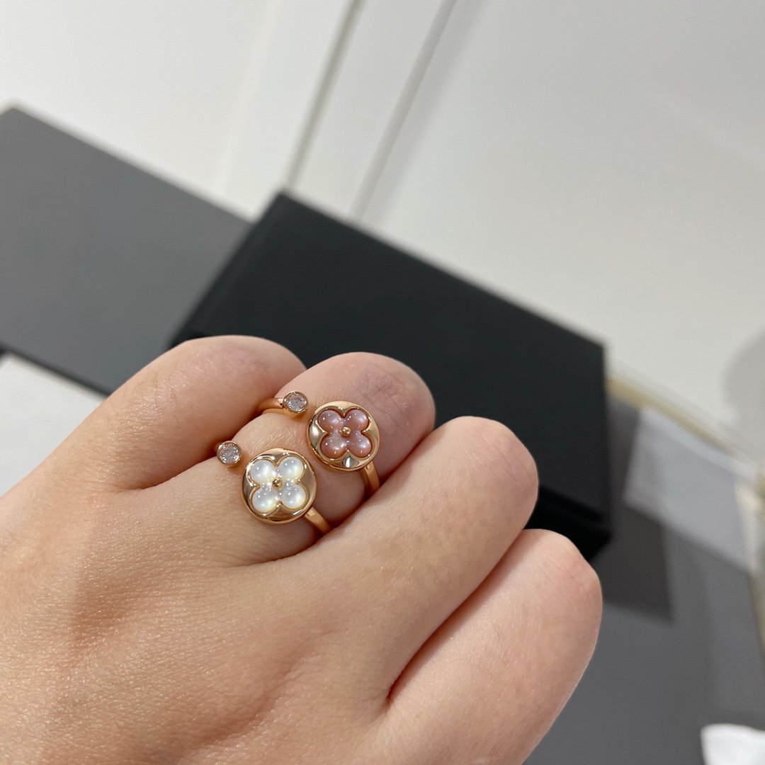 [LUXE JEWELRY]SUN 1 DIAMOND PINK MOP RING