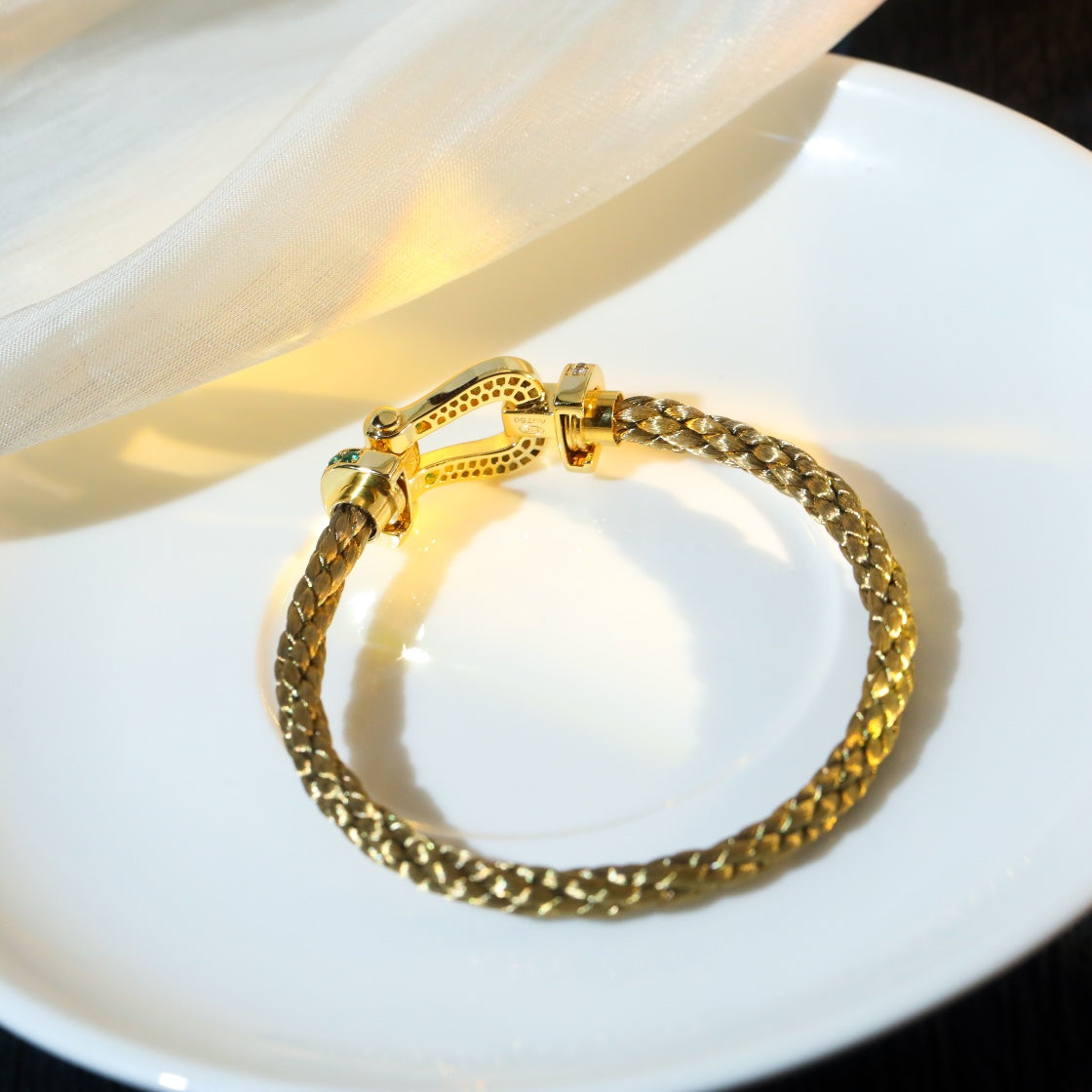 [LUXE JEWELRY]FORCE 10 GOLD GREEN DIAMOND PAVED