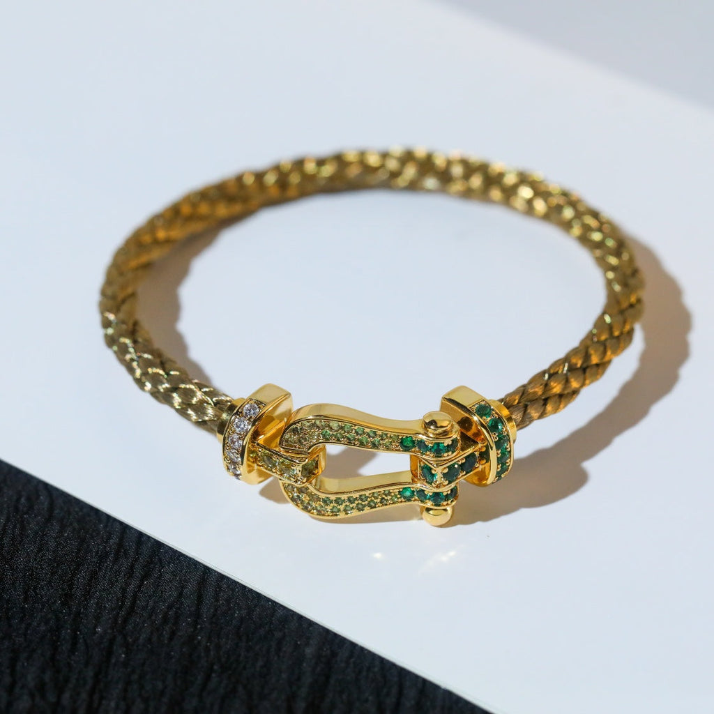 [LUXE JEWELRY]FORCE 10 GOLD GREEN DIAMOND PAVED