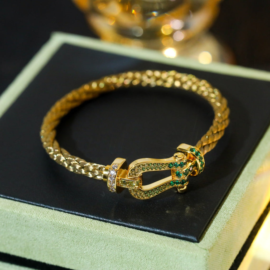 [LUXE JEWELRY]FORCE 10 GOLD GREEN DIAMOND PAVED