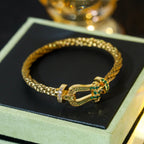 [LUXE JEWELRY]FORCE 10 GOLD GREEN DIAMOND PAVED