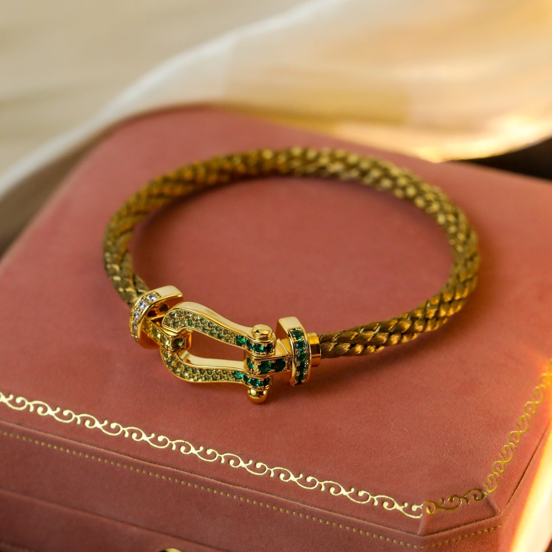 [LUXE JEWELRY]FORCE 10 GOLD GREEN DIAMOND PAVED