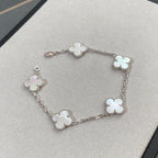 [LUXE JEWELRY]CLOVER WHITE PEARL MOP 5 MOTIF BRACELET COLLECTION