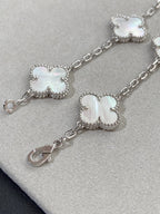 [LUXE JEWELRY]CLOVER WHITE PEARL MOP 5 MOTIF BRACELET COLLECTION