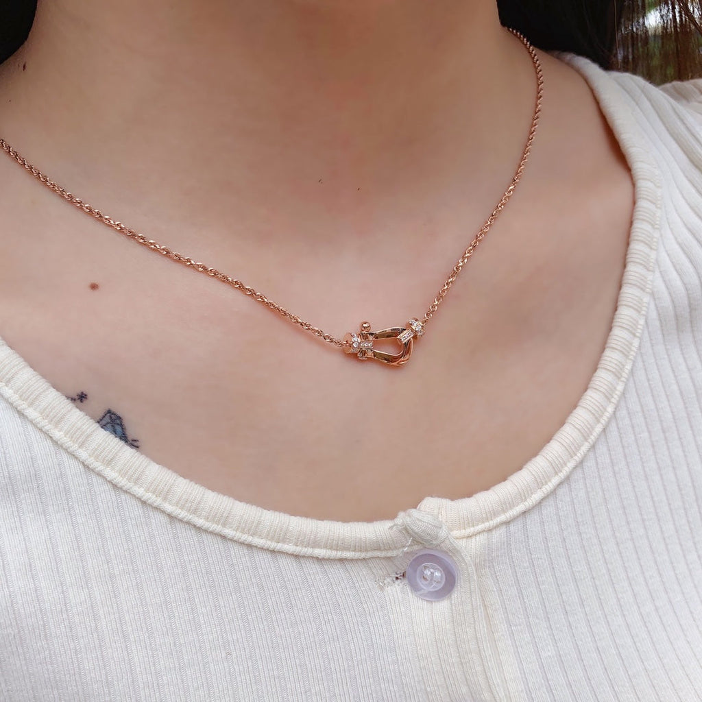 [LUXE JEWELRY]FORCE 10 PINK GOLD DIAMOND NECKLACE