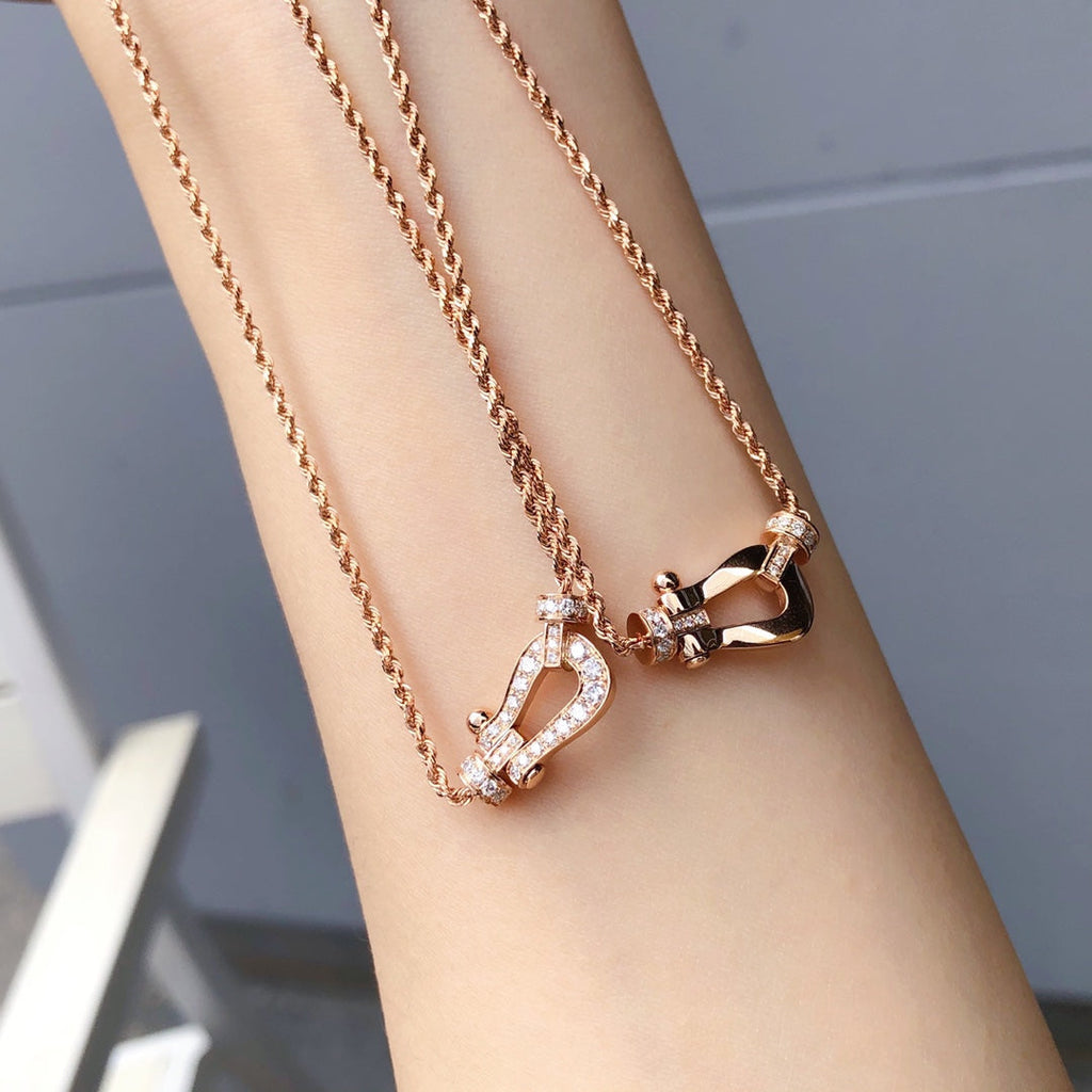 [LUXE JEWELRY]FORCE 10 PINK GOLD DIAMOND NECKLACE
