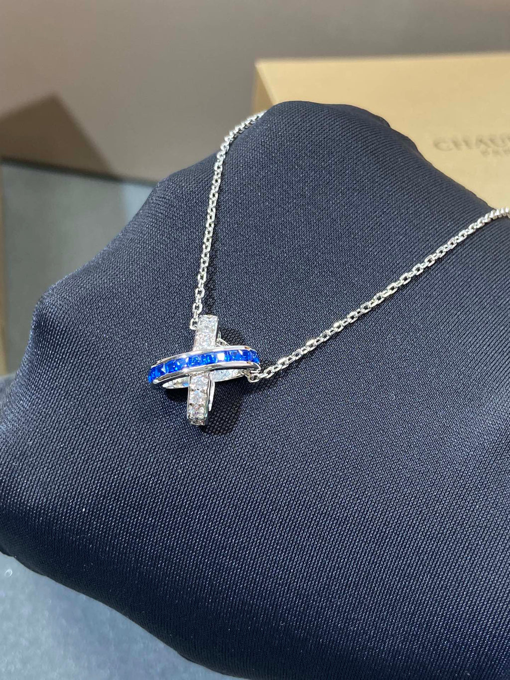 [LUXE JEWELRY]LIENS DIAMOND SILVER NECKLACE