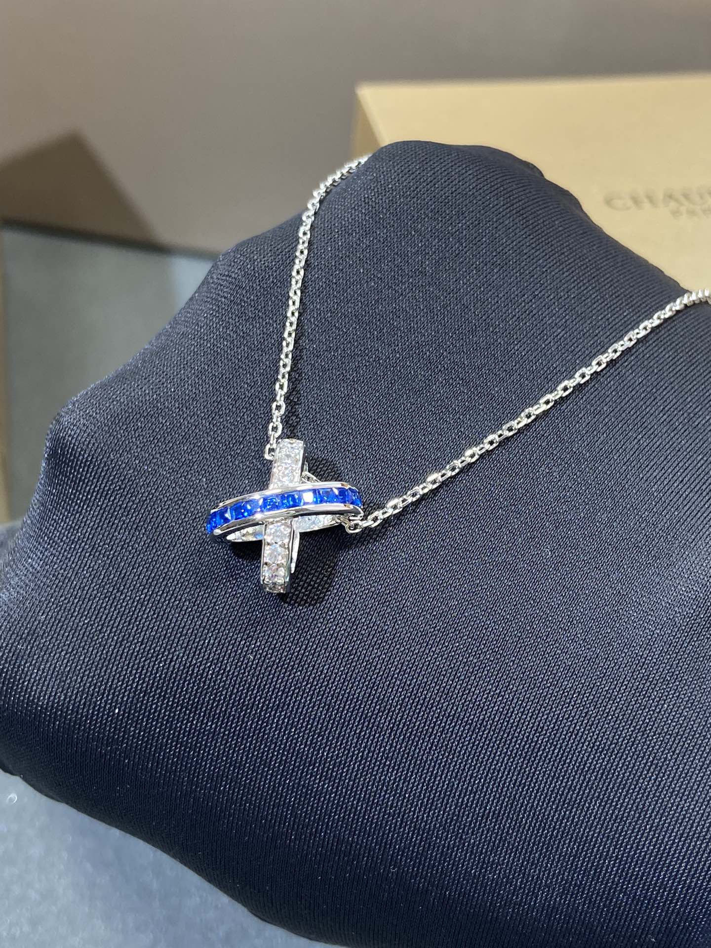 [LUXE JEWELRY]LIENS DIAMOND SILVER NECKLACE