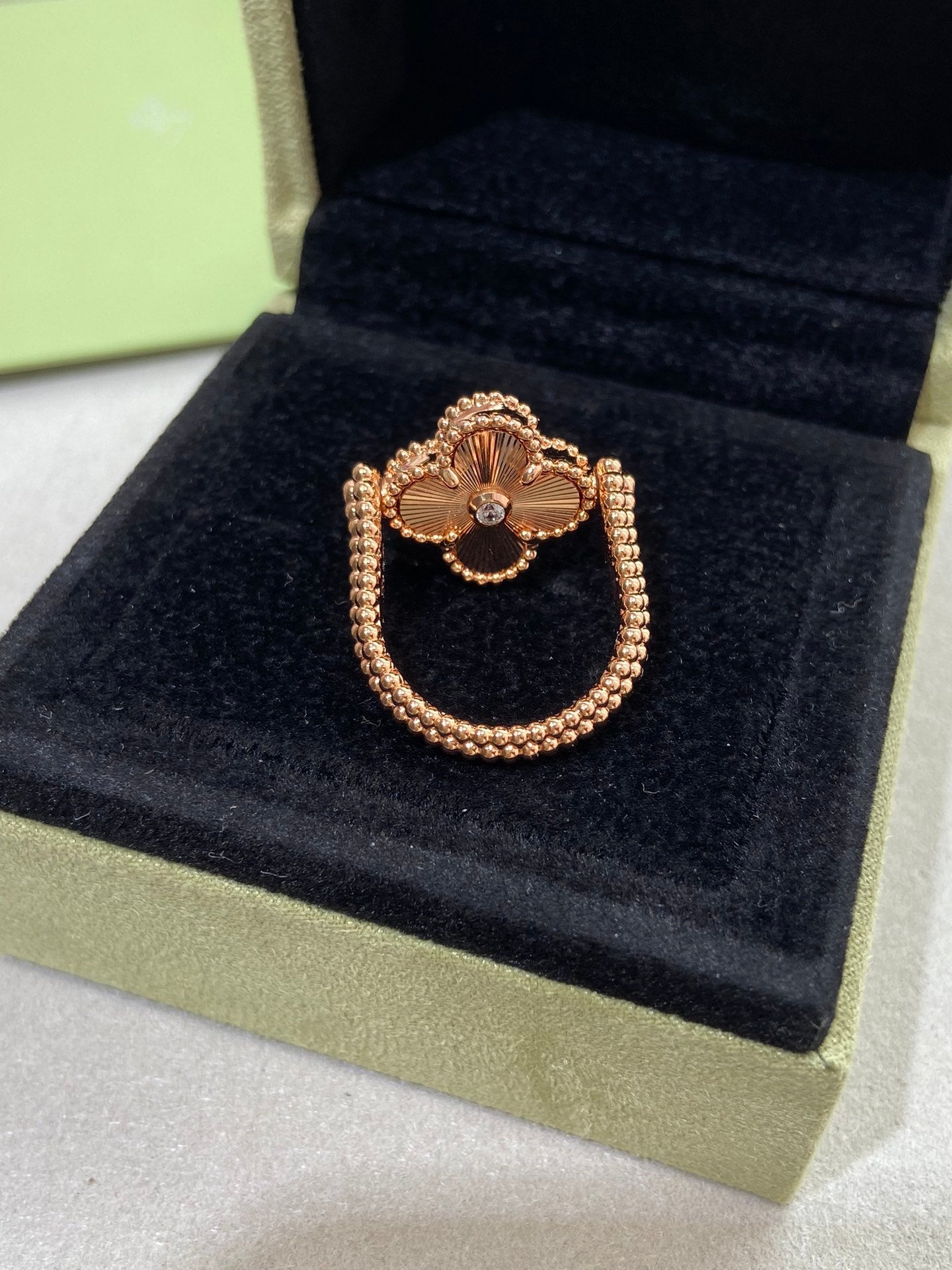 [LUXE JEWELRY]CLOVER RIVERSIBLE RING ROSE GOLD COLLECTION