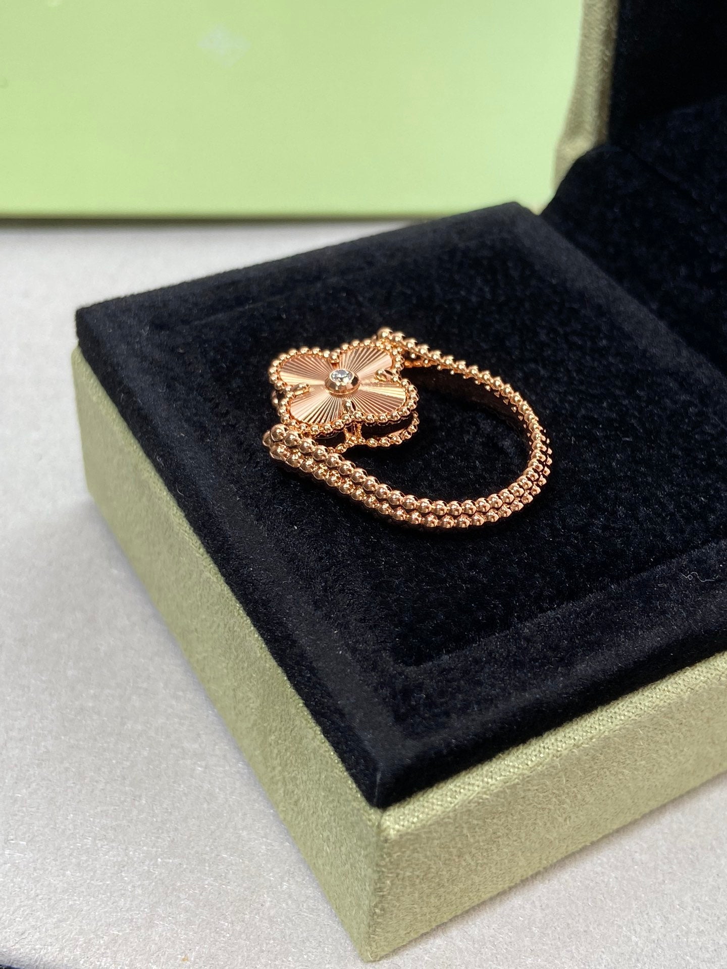 [LUXE JEWELRY]CLOVER RIVERSIBLE RING ROSE GOLD COLLECTION