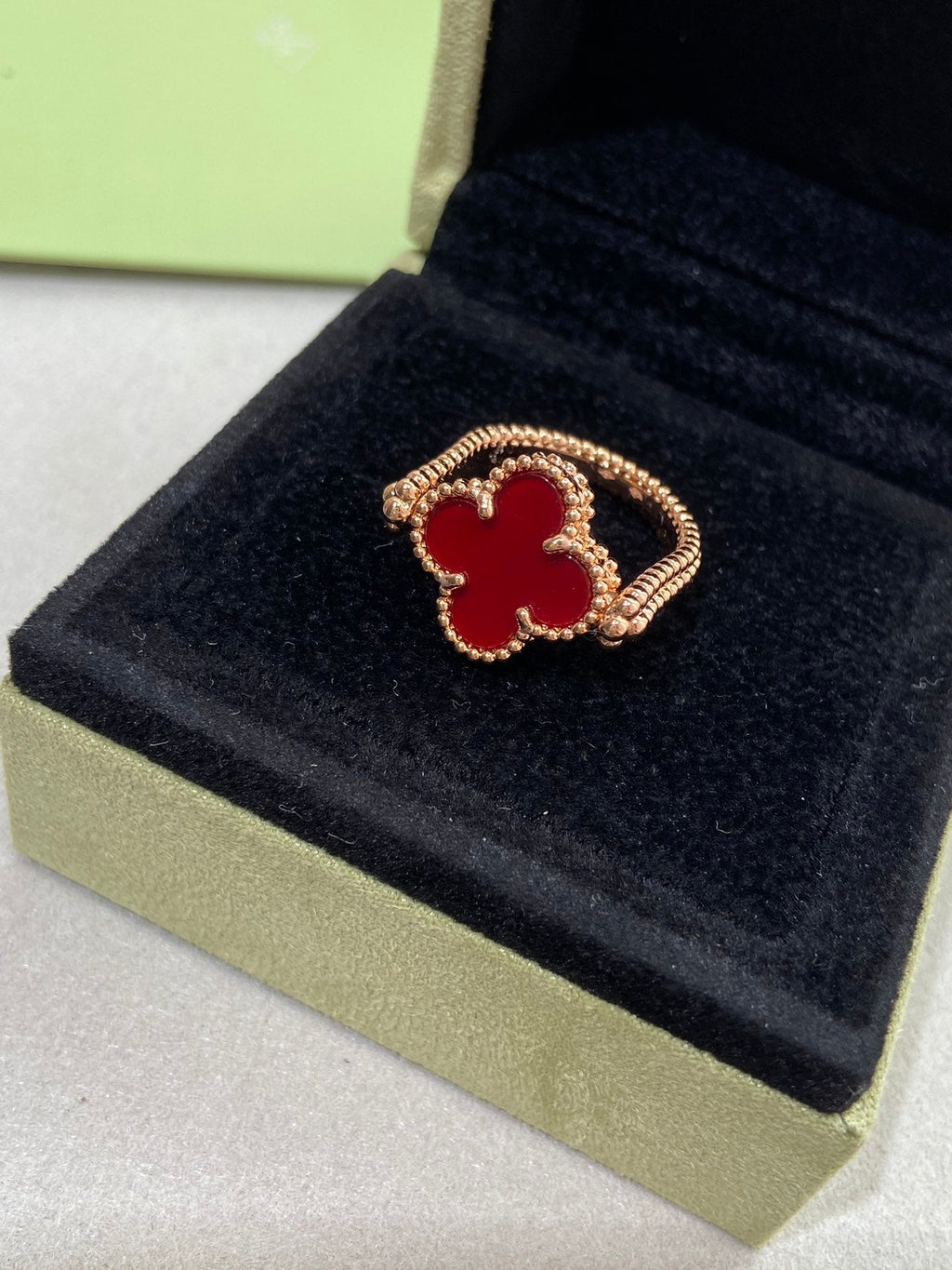 [LUXE JEWELRY]CLOVER RIVERSIBLE RING GOLD COLLECTION