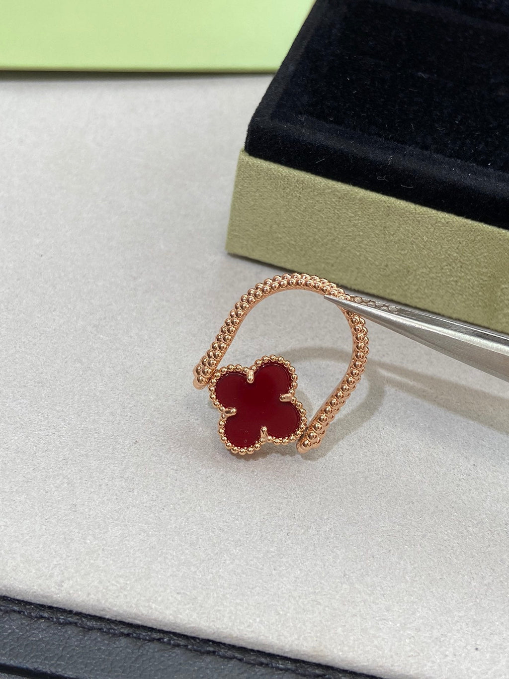 [LUXE JEWELRY]CLOVER RIVERSIBLE RING GOLD COLLECTION